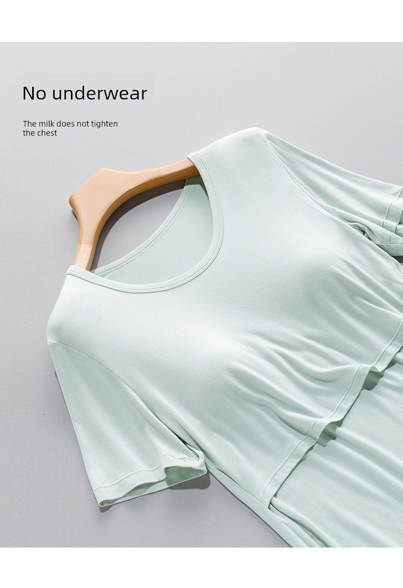 Maternity Modal Summer with Chest Pad Short Sleeve T-Shirt — 10