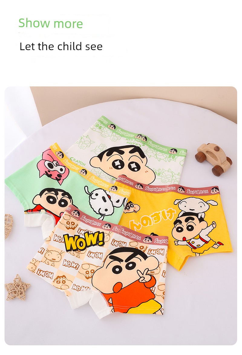 Children's Underwear Boys Pure Cotton Class A Boxers Children Teens Babies Breathable Cute Cartoon Xiaoxin Boys Shorts — 5