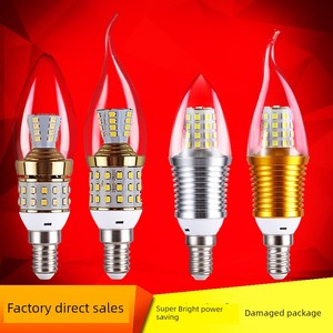 Led Highlight Power Saving Three-Color Crystal Candle Bulb