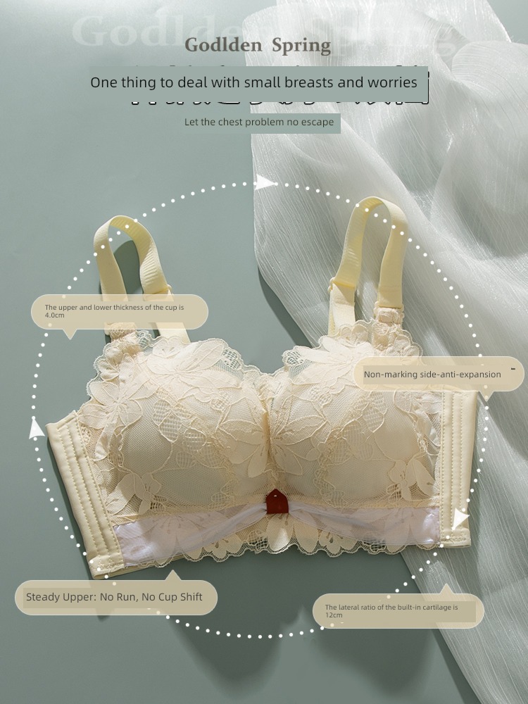 Small chest Upper support Anti sagging Thickened section Wireless  Underwear