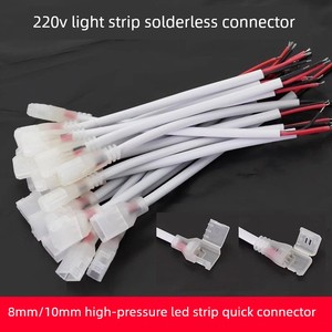 Solder-Free 220V Quick Connector with Wire 8Mm10Mm High-Voltage Light Strip Buckle Adapter Led Accessories