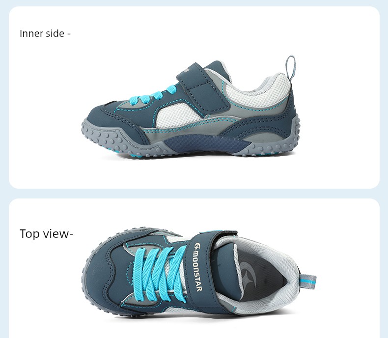Moonstar 2-8 Years Old Toddler Shoes with Helmet-Style Anti-Kick Design, Functional Sports Shoes for Boys and Girls — 39