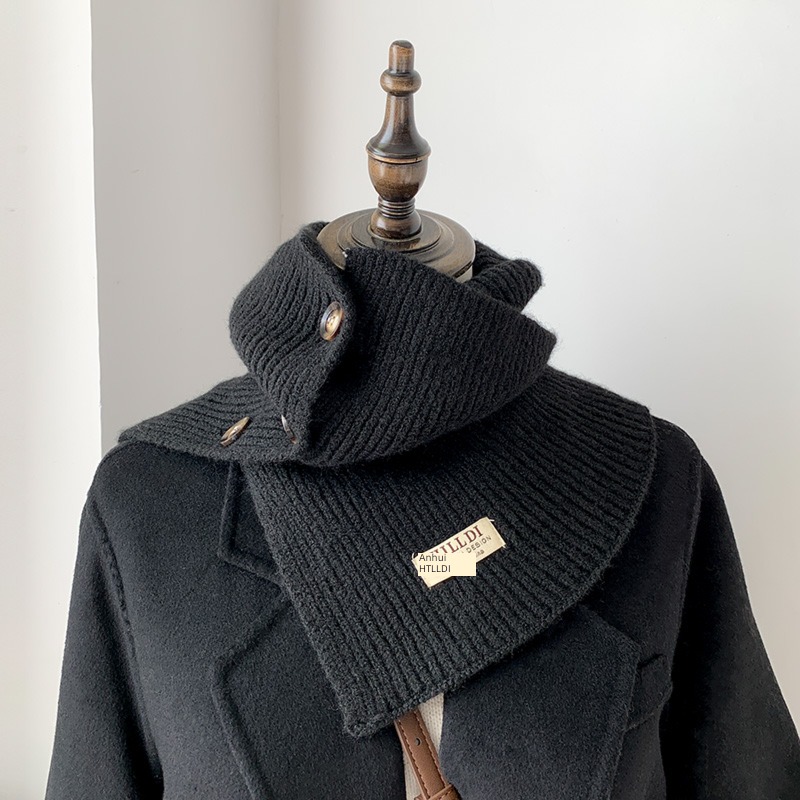 the republic of korea new pattern temperament knitting Neckline female Autumn and winter Korean version Versatile High collar False collar Fork Wool scarf tide
