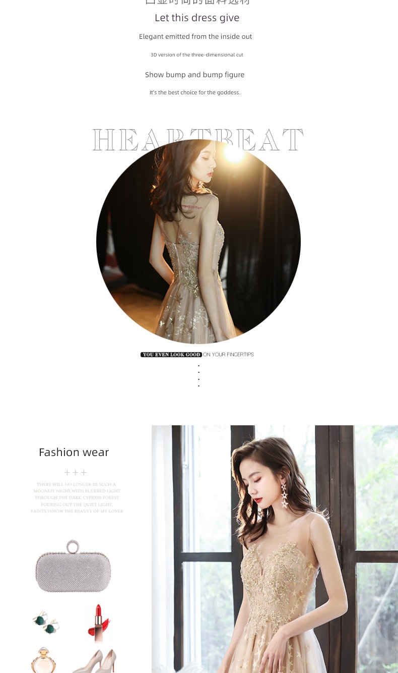 Celebrity host show birthday banquet Evening dress