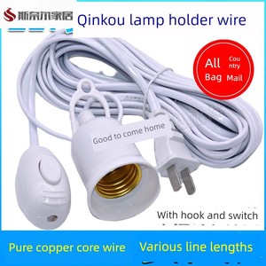 Electrical Wire Socket with Cord, Extension Cord with Cord, E27 Screw Lamp Holder with Cord, Lamp Socket with Cord, Lamp