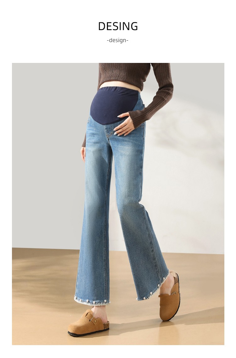Maternity Jeans for Autumn, Flared Pants for Women, 2026 New Style, Plus Size, High Elasticity, Flared Pants for Petite Women, Cropped Pants — 4
