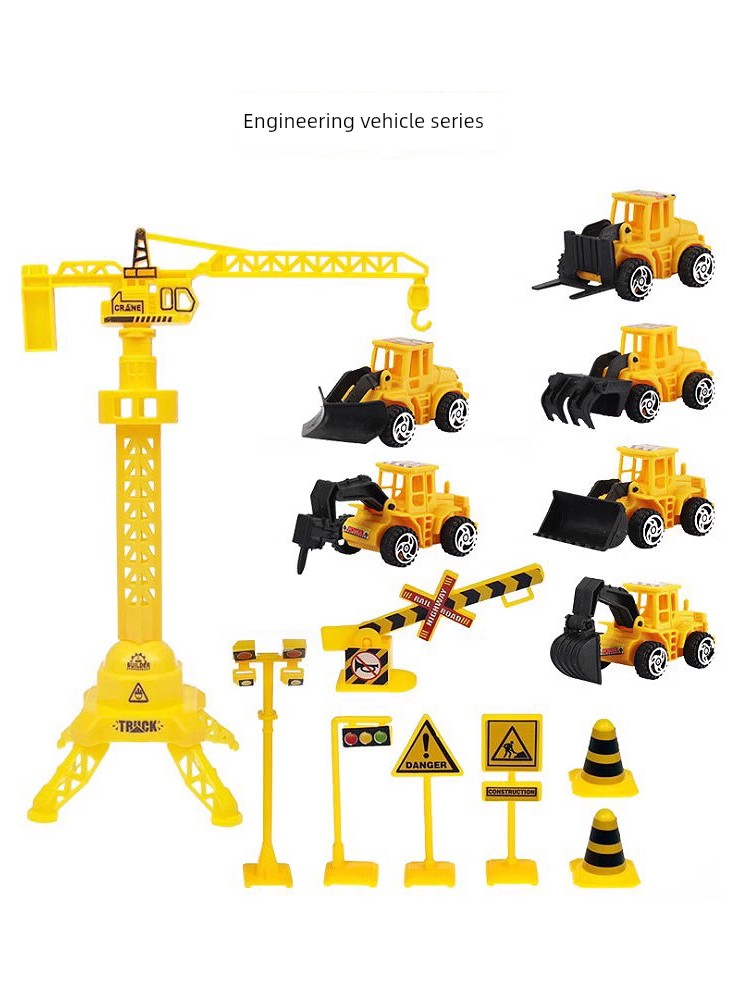 Engineering Vehicle Cake Decoration Excavator Bulldozer Boy Car Story Birthday Cake Decorative Ornaments Plug-in
