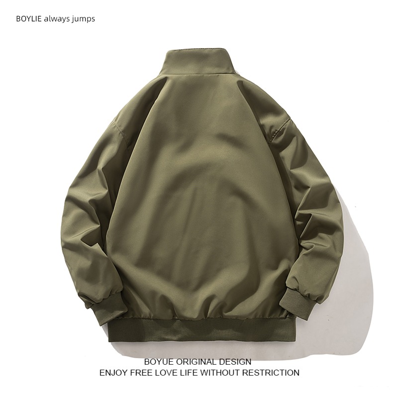 tide BOYUE Silk jump stand collar spring and autumn easy loose coat