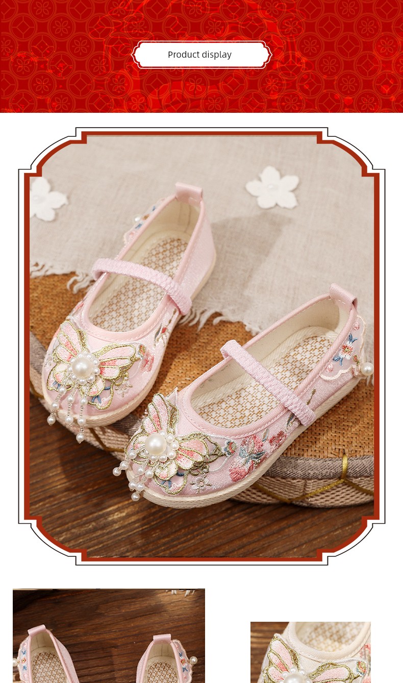 Girl Spring & Fall Antique Embroidery the Han-Style Clothing Shoes — 6