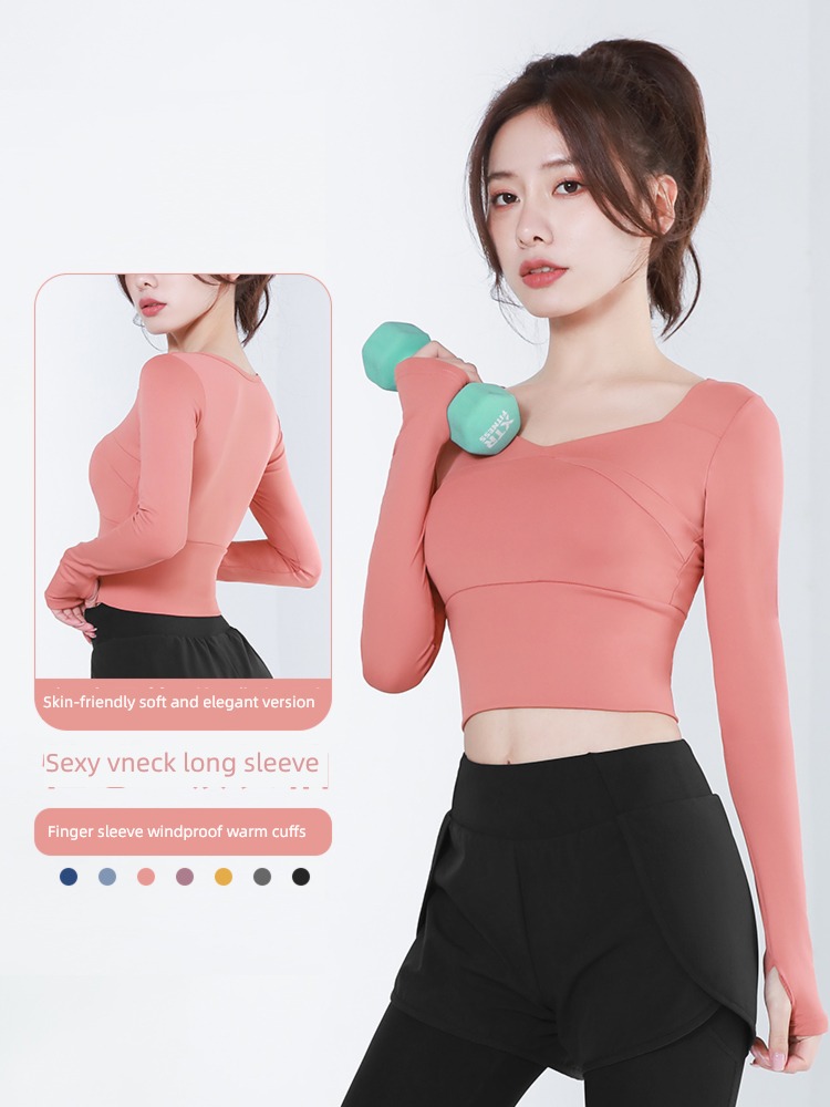 female Tight fitting Quick drying Long sleeve Autumn and winter run Yoga clothes