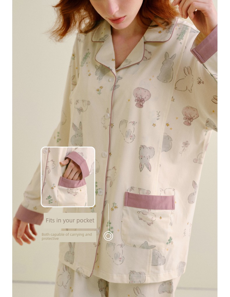 Sohiwoo Postpartum Clothing Autumn and Winter Style Pure Cotton Sweat-Absorbent Pajamas for Pregnant Women Special Postpartum Nursing Home Clothes — 36