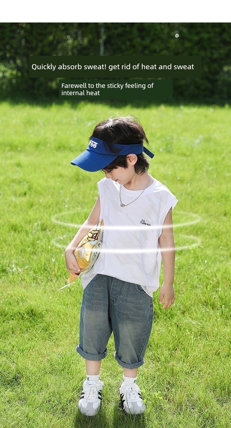 Little Elephant Ham Children's Clothing Boys' Sports Vest 2026 New Children's Summer Mesh Quick-Drying Breathable Sleeveless T-Shirt — 5