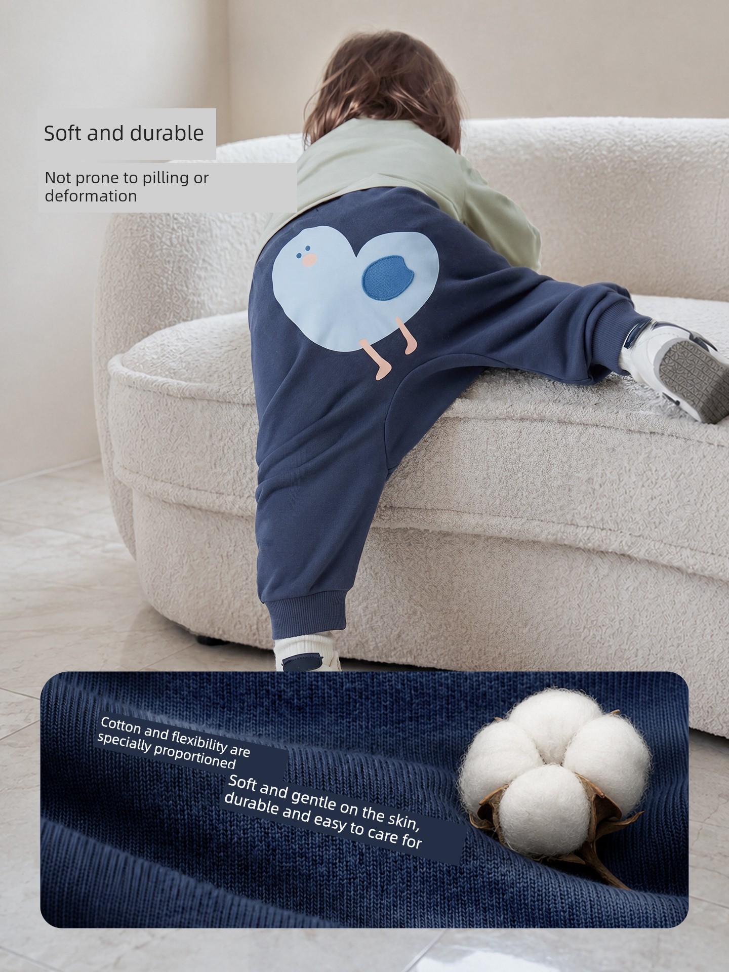 [Butt Pants] Mini Balabala Baby Pants for Boys and Girls 2026 Autumn/Winter Fleece-Lined Cute Infant Pp Pants — 3