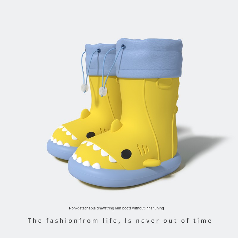 Star Little Shark Children's Raincoat and Rain Shoe Set for Boys and Girls, Waterproof Cartoon Rain Boots, Non-Slip Water Shoes — 8