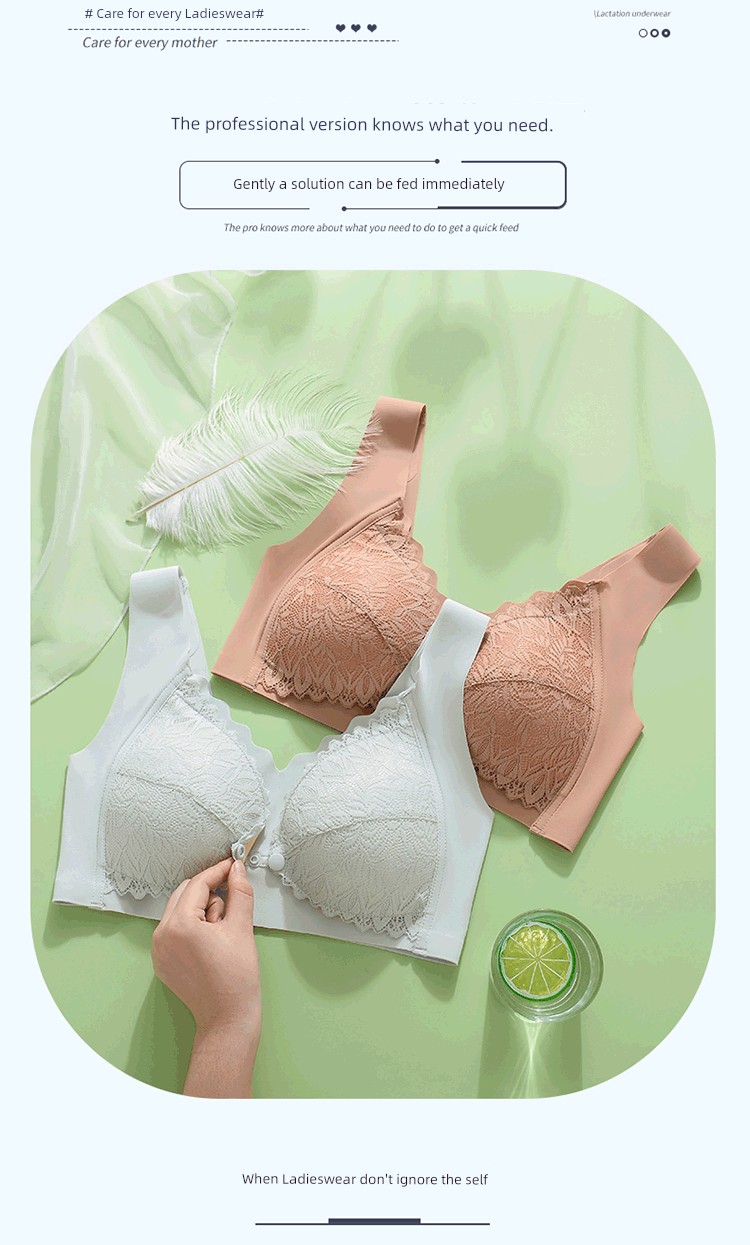 Vest Breastfeeding Intimates Push up and Anti-Sagging Breast Milk Period Maternity Bra Postpartum Feeding Front Buckle Thin Bra — 12