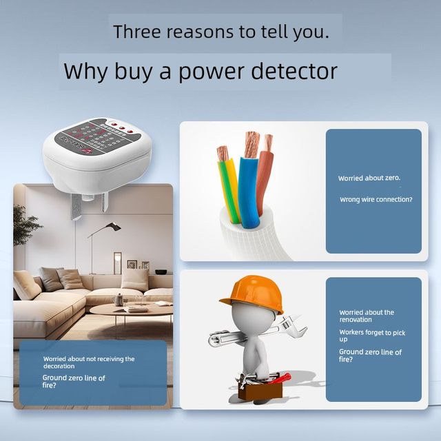 Bull power socket electrical tester phase meter tester ground wire neutral live polarity detector electrical tester plug