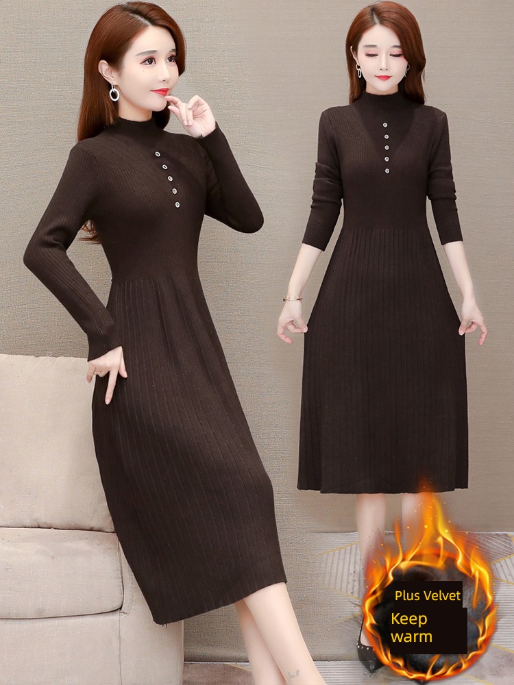 Autumn and winter Plush thickening Inner lap knitting Lay a foundation overcoat