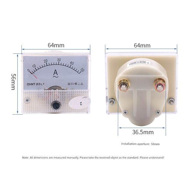 Zhengtai 85L1-A/V small mechanical pointer AC ammeter voltmeter 450V direct 30A 75/5 50/5