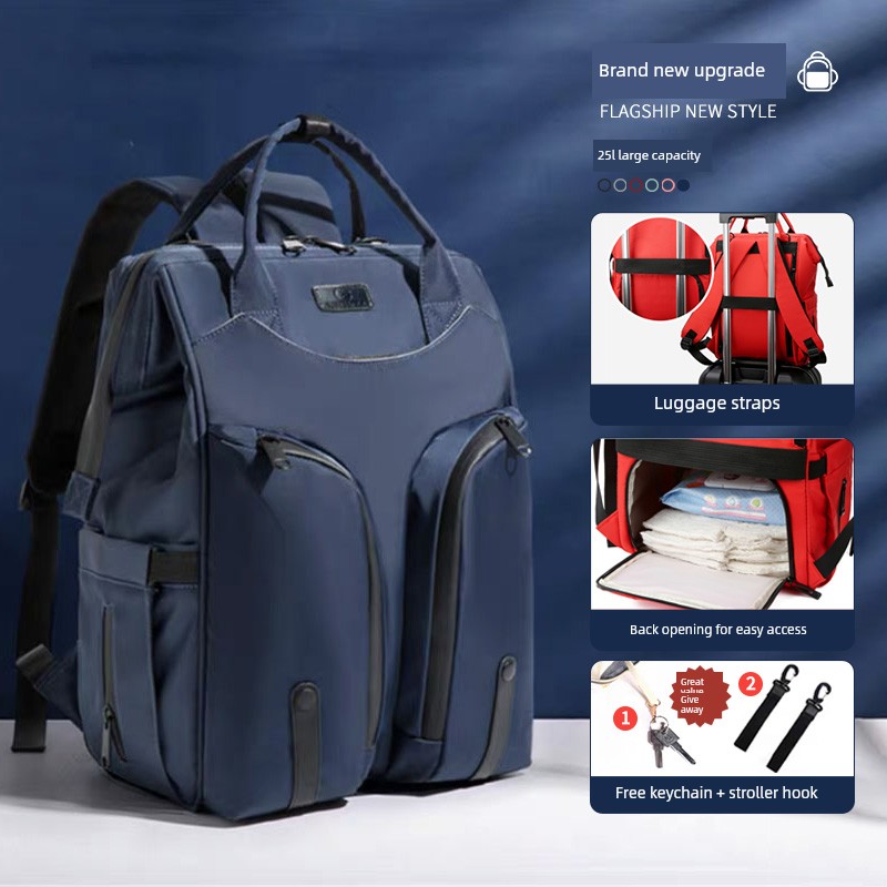 Fashionable Mommy Bag, Dual-Shoulder Backpack for Mother and Baby, with Separate Wet and Dry Compartments, Large Capacity, Lightweight and Multifunctional — 2