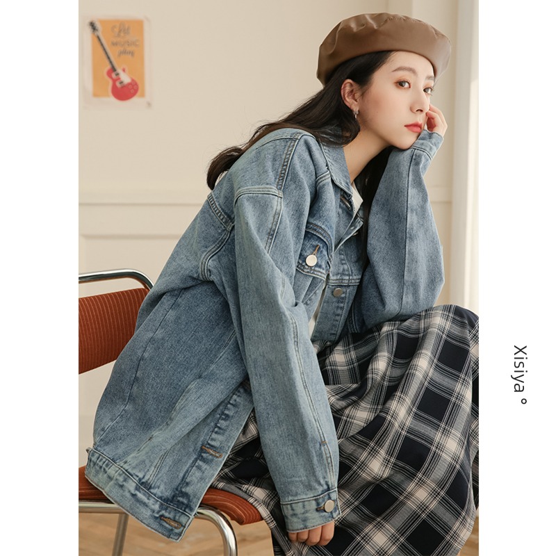 2022ins spring and autumn BF wind schoolgirl Jeans