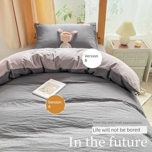 MUJI University Dormitory Bed Three-Piece Cotton Pure Cotton Quilt Cover Single Bed Sheet Quilt Cover