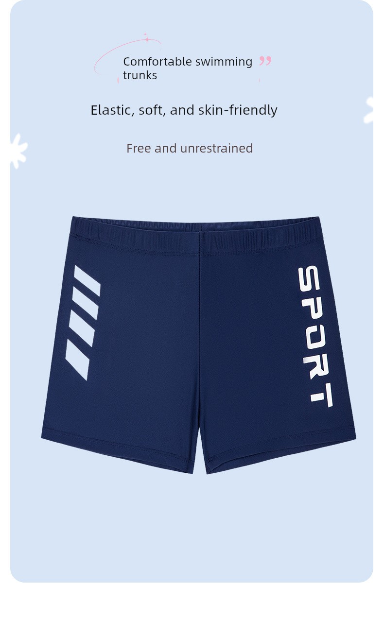 Children's Swimming Trunks 2026 New Model Boys' High-Elastic Quick-Dry Professional Training Swimwear for Older Children and Students, Boxer Shorts — 9