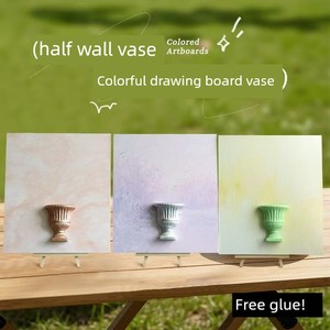 Eternal Flower Half-Vase Painting Colorful Drawing Board Series Retro Half-Bottle Plaster Flower Vessel Floral Oil Paint