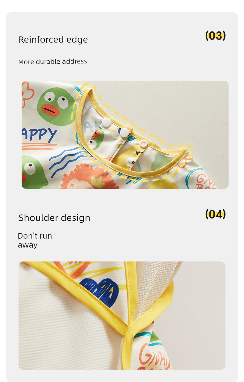 Royal Pet Baby Waterproof Feeding Smock Bib for Infants and Toddlers, Boys and Girls, Kindergarten Reversible Apron — 40