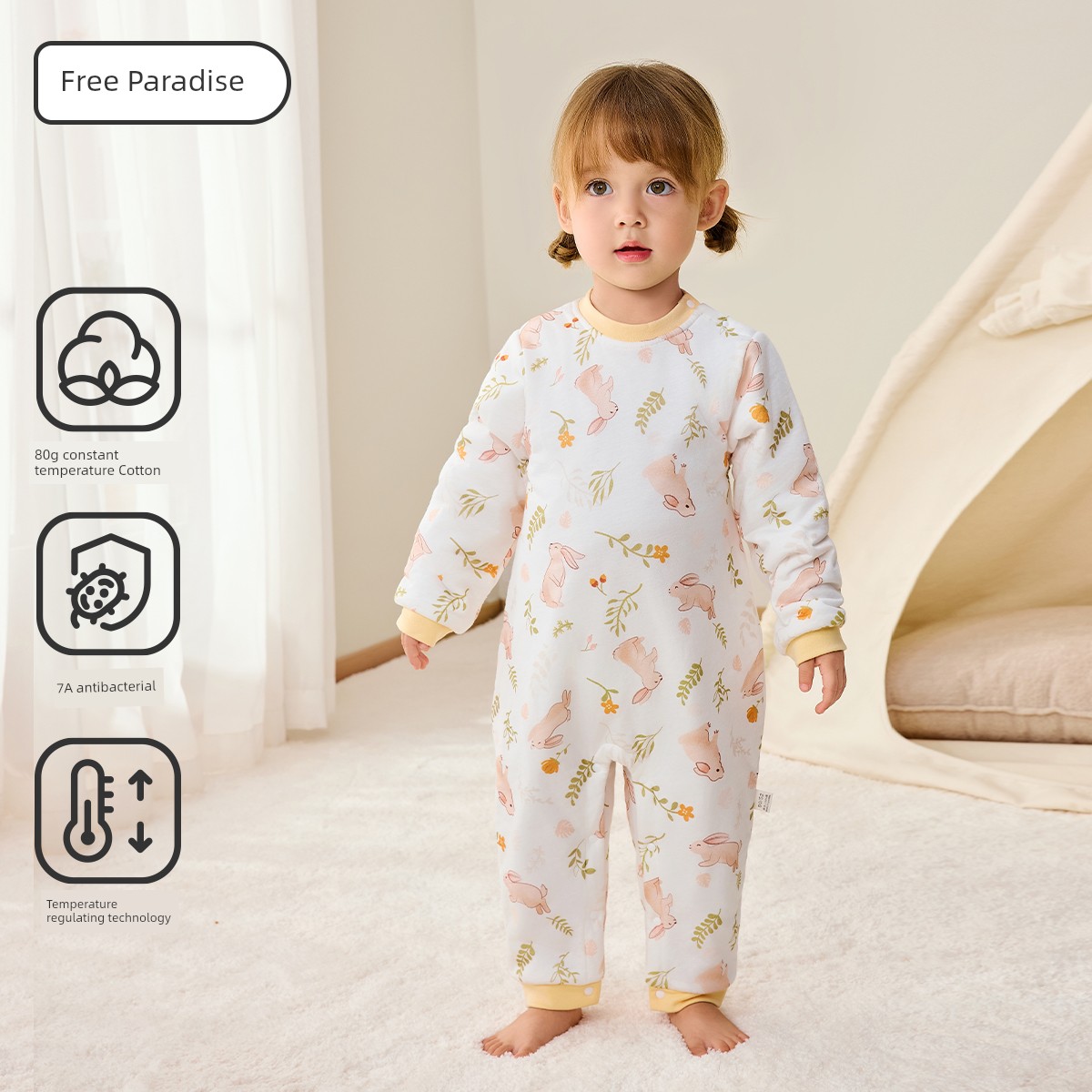 Jq Jingqi {Cloud Soft Cotton} Baby Clothes Pure Cotton Class a Unisex Baby 2026 Autumn Homewear One-Piece Pajamas — 8