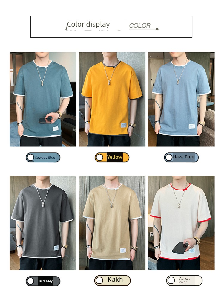 Compassionate man Half sleeve clothes Undershirt Fake two