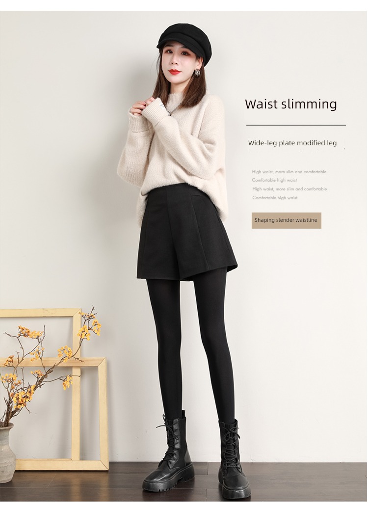 Wear out Wool High waist A word winter Lay a foundation shorts