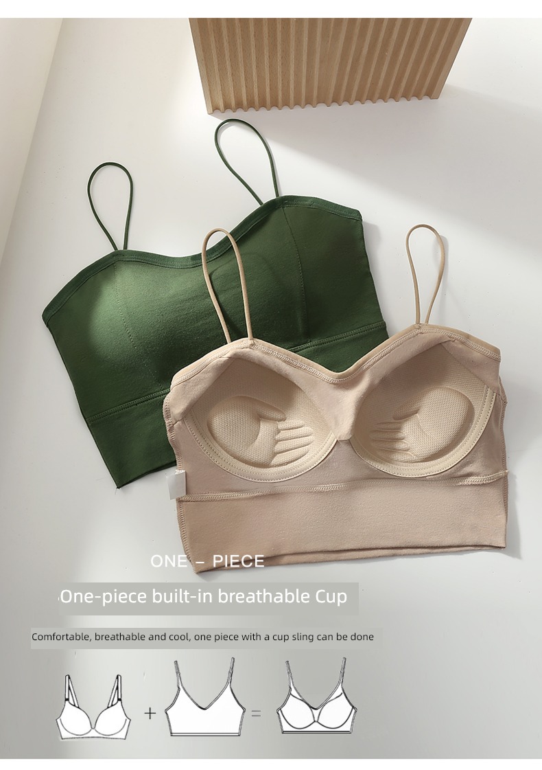 Beautiful back fixed cup pure cotton Exposed navel sexy female camisole
