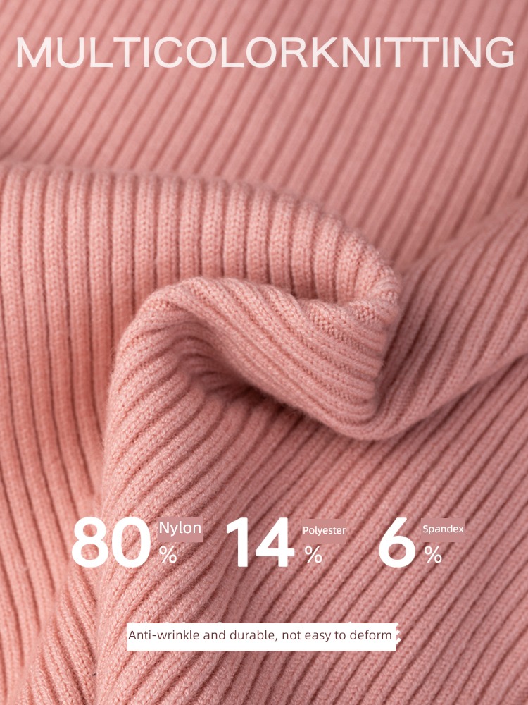 EGGKA Half high collar Solid color Versatile knitting Undershirt