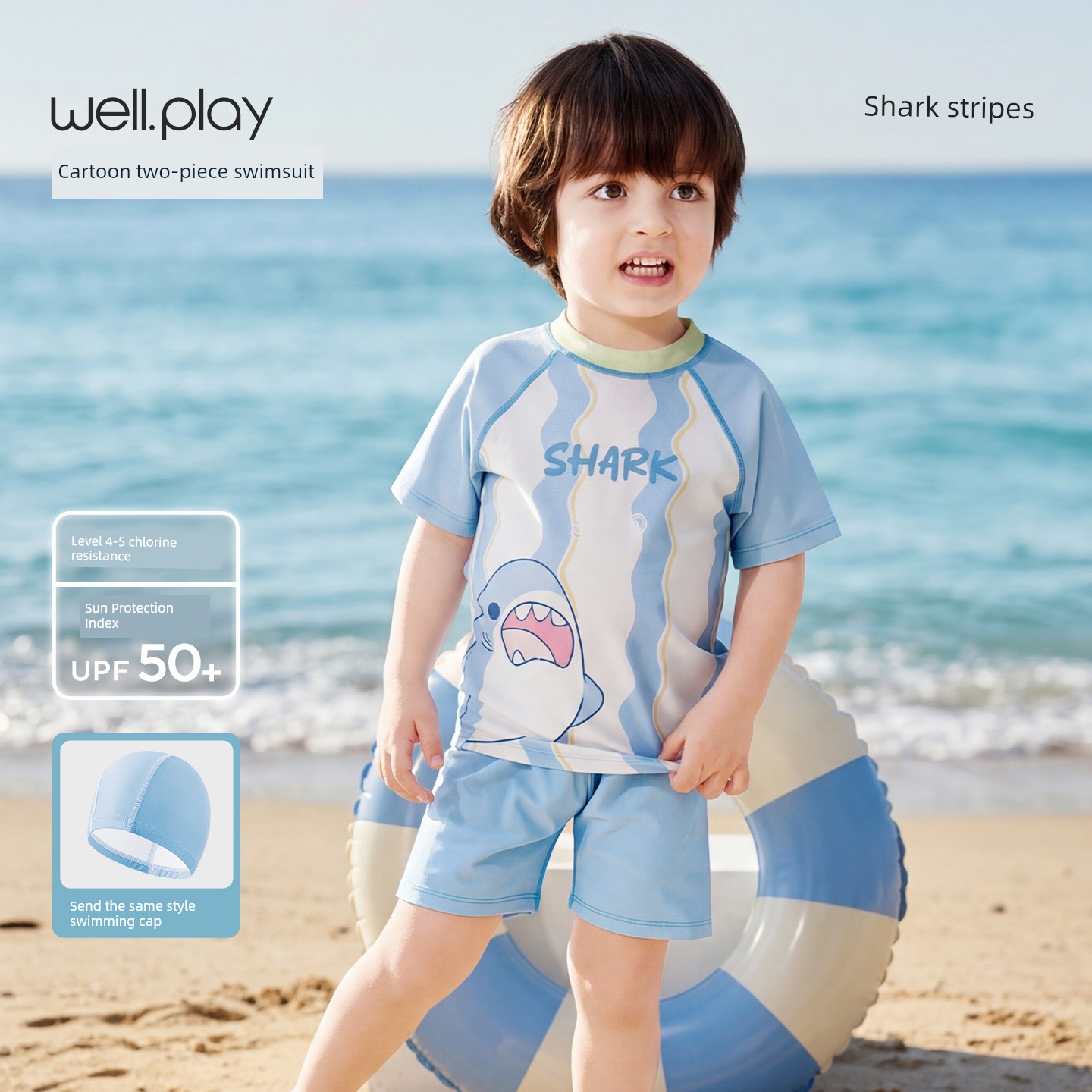 Wilberu Girls' Swimwear Two-Piece Children's Girls' and Boys' Summer Sun Protection Class a One-Piece Swimsuit for 3-Year-Olds — 1