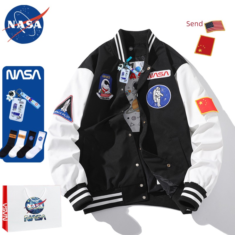 NASA spring astronaut Epaulet Male and female loose coat