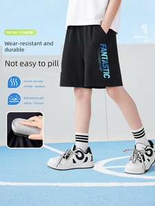 Children's Shorts for Boys, Summer Outdoor Wear, Summer Men's Style Ice Silk Sports Pants for Big Kids, Thin Quick-Dry P