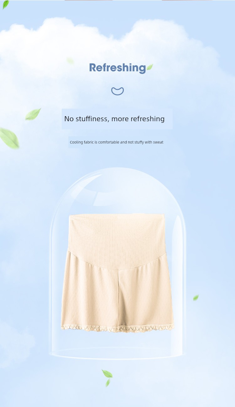Jq Jingqi Maternity Safety Shorts Summer Thin Anti-Exposure Large Size Ice Silk Underwear Shorts for Pregnant Women Maternity Wear — 2