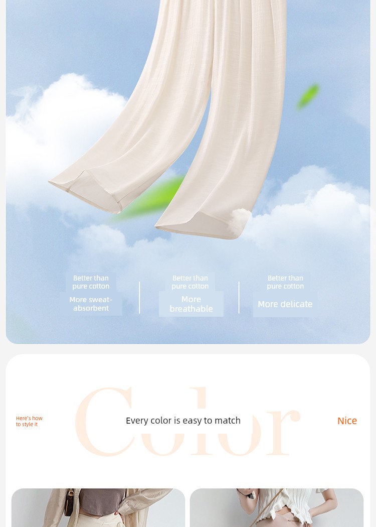 Maternity Pants Summer Thin Style 2026 New Tencel Wide-Leg Pants for Autumn, Comfortable for Early Pregnancy, Summer Wear — 5
