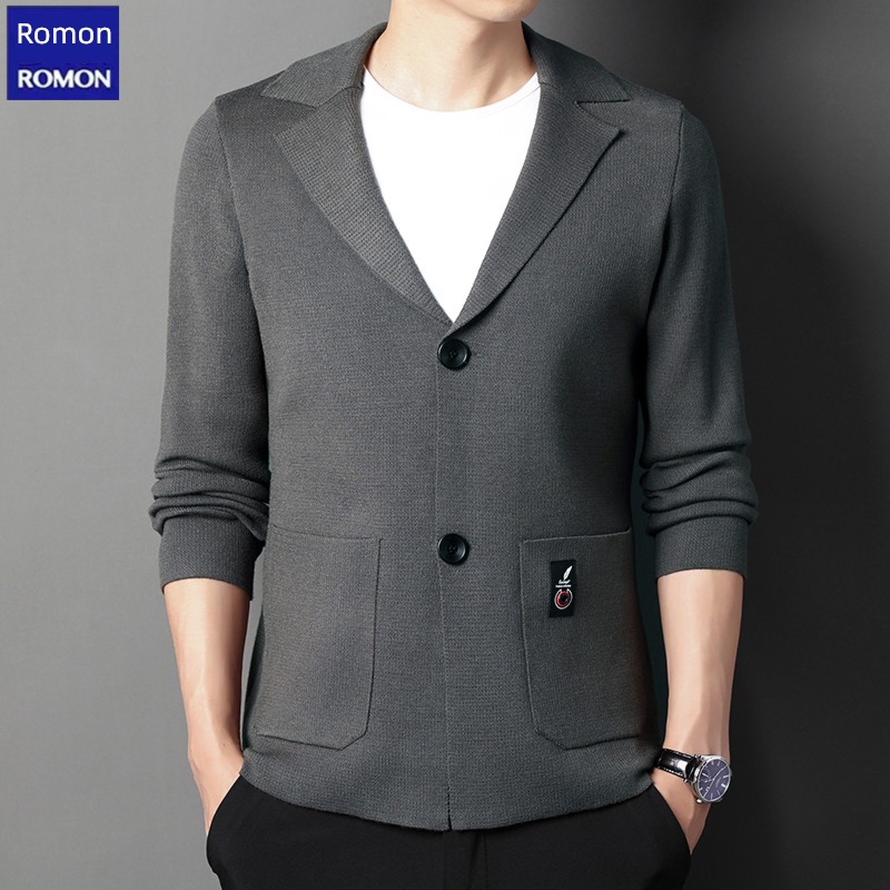 Romon Blazer V-collar Slim knitting Cardigan