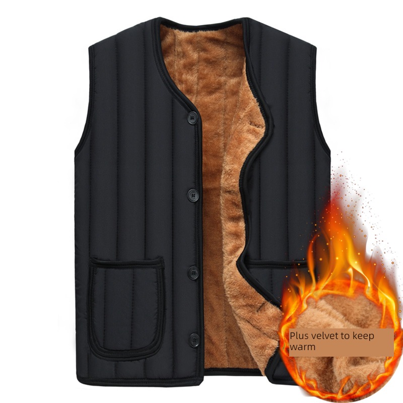 Autumn and winter Dad Costume Plush middle age waistcoat vest Vest