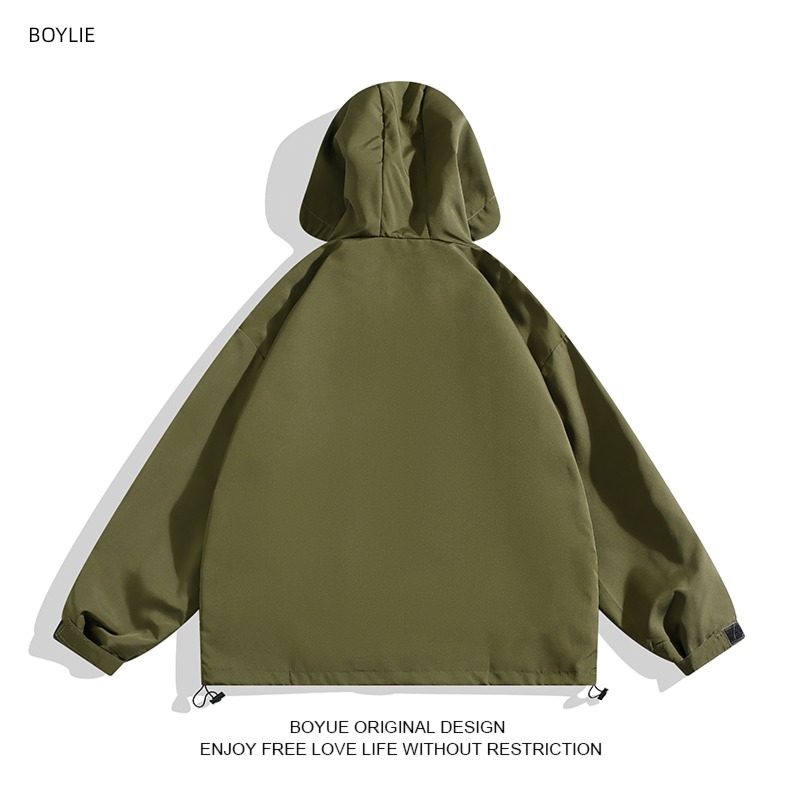 vintage autumn outdoors Ruffian handsome Hooded Windbreak