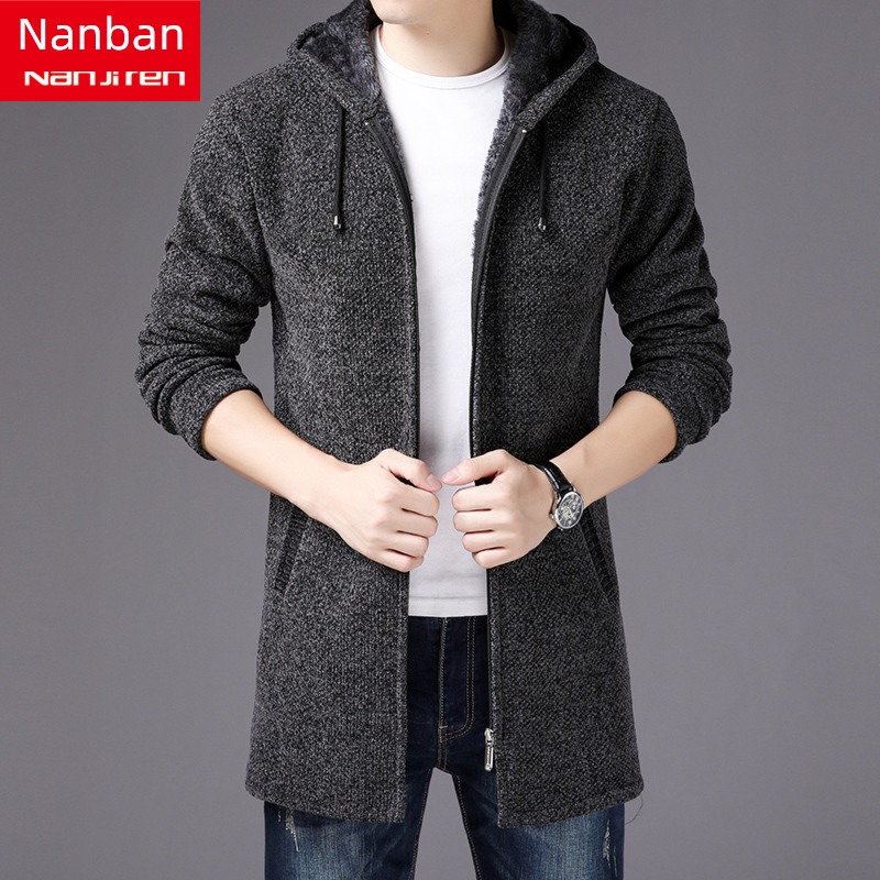 NGGGN Autumn and winter Plush sweater Medium and long term loose coat