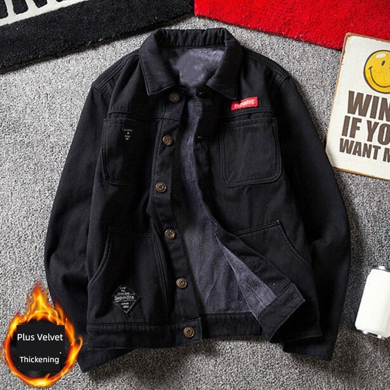 Autumn and winter work labor uniforms Lapel wear-resisting cowboy Jacket