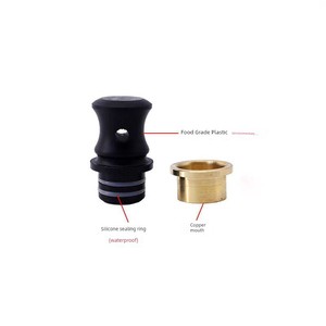 Plastic Stopper Accessories for Wine Gourds, Traditional Gourd Spout, Large Copper Inlaid Mouth, Natural Wine Pot, Cultu