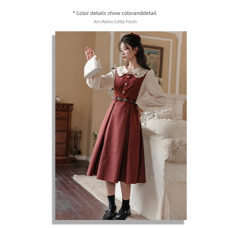 Autumn and winter French Retro Wool Doll Collar straps