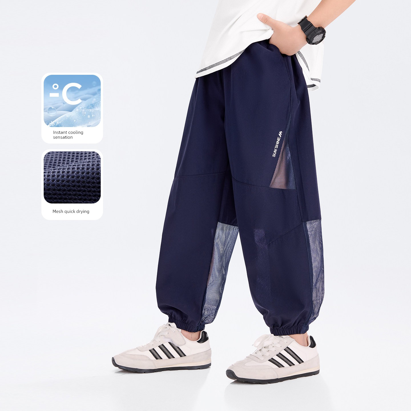 Zuoxi Children's Clothing Boys' Anti-Mosquito Pants Children's Trousers Summer Thin Quick-Dry Sports Pants 2026 New Model Big Kids Long Pants — 2