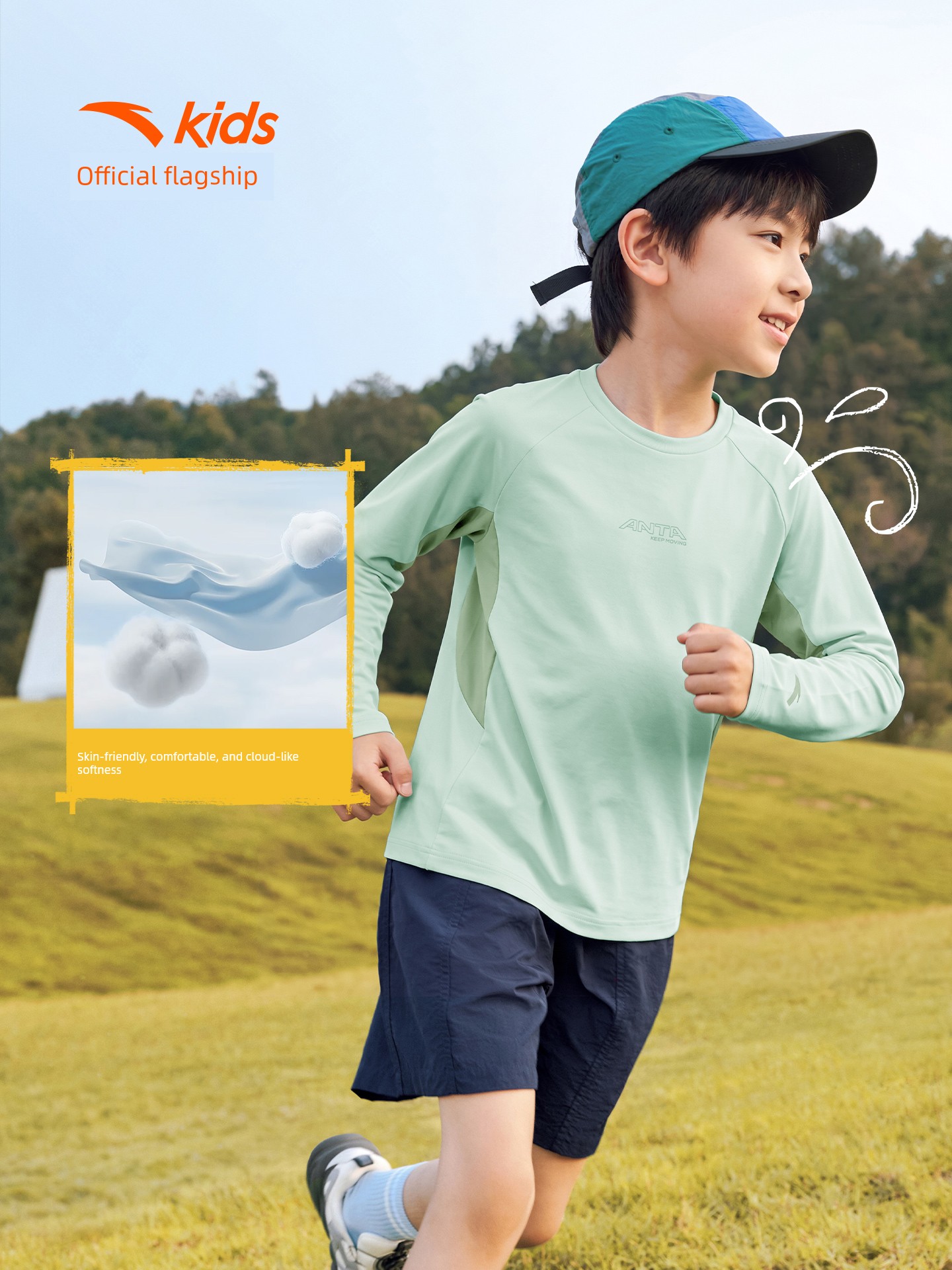 Anta Kidsren's Long-Sleeved T-Shirt Long-Sleeved Outdoor Sports Quick-Drying Boys' Short-Sleeved 2026 Spring & Fall New Youth Kidsren's Clothing — 3