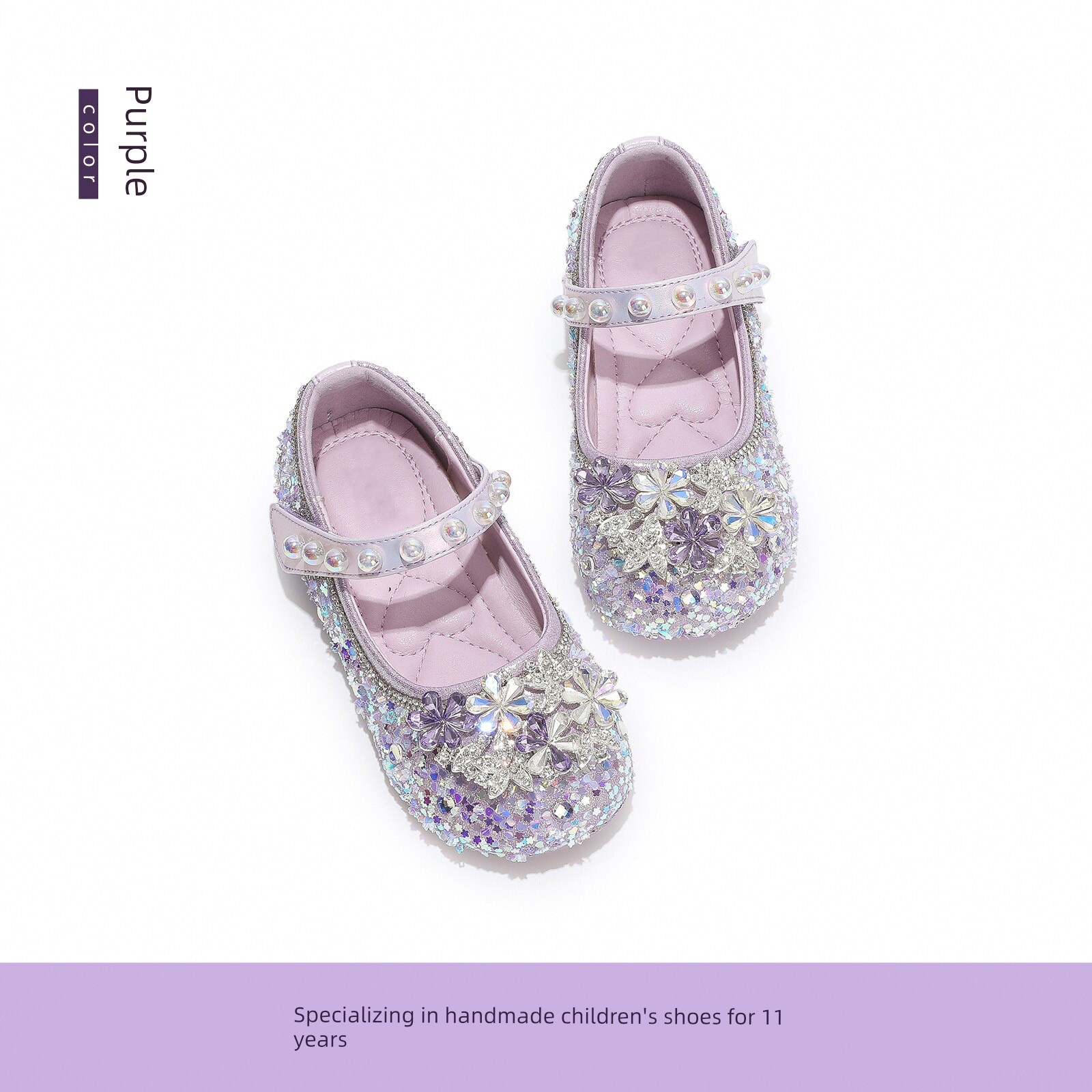 Girls' Crystal Princess Shoes 2026 New Leather Shoes Kidsren's Crystal Shoes Soft Sole Baby Girl Shoes Shiny Summer and Autumn — 5