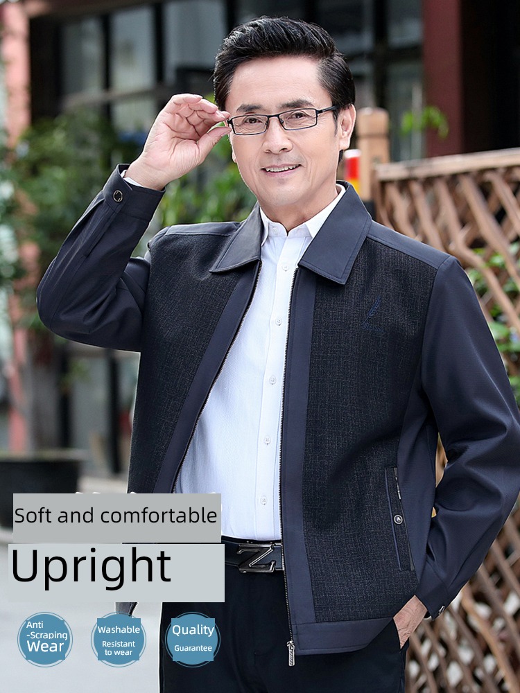Spring and Autumn Middle aged and old people grandpa Jacket Dad Costume