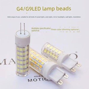 Ledg9 Ceramic Energy-Saving Bright G4 Lamp Beads Pin 7w9 Crystal Chandelier Variable Light with Three Colors GenOptics A
